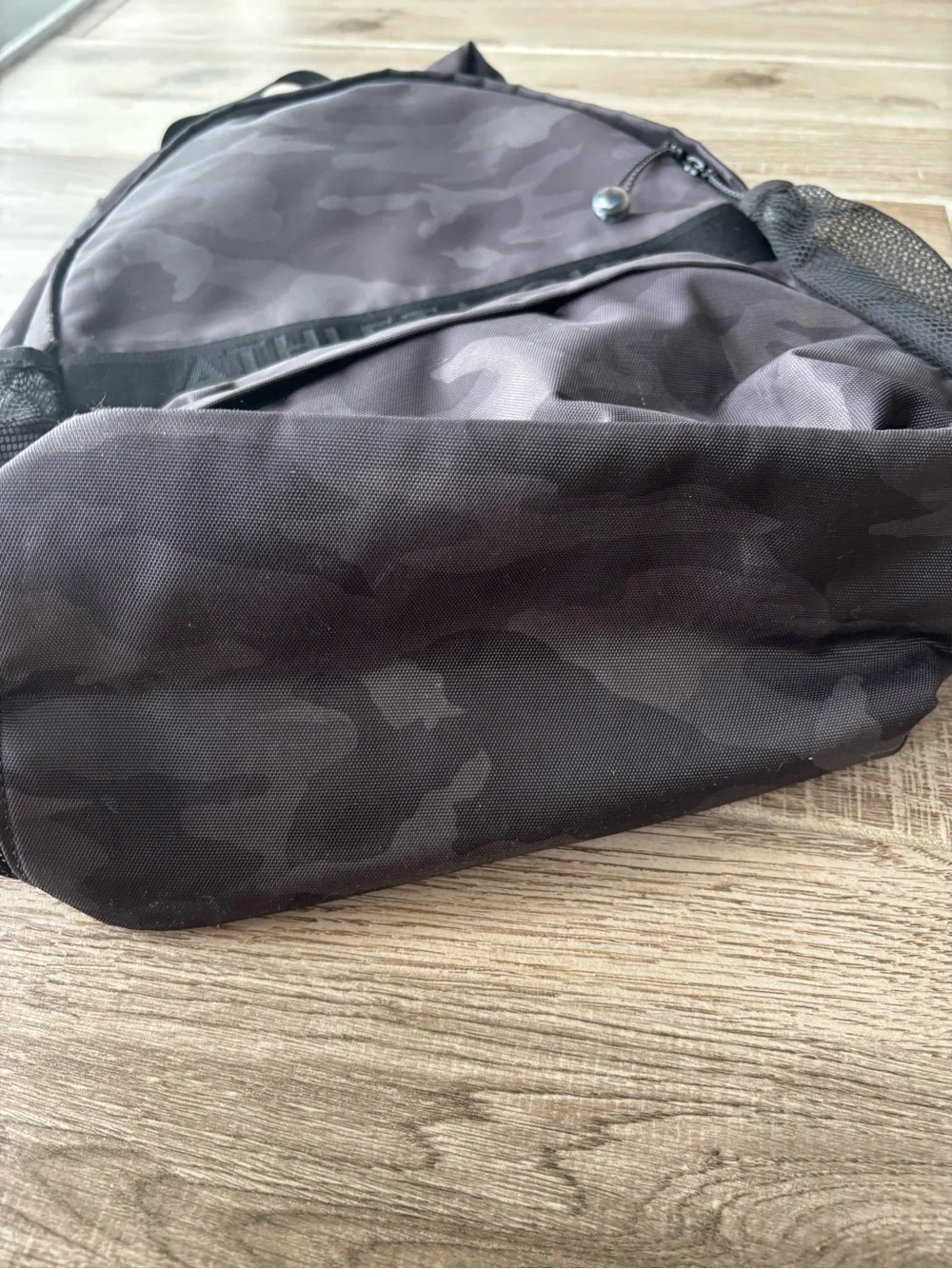 Athleta Black Interior Backpack Lining with 'POWERFUL' Trim. Great condition